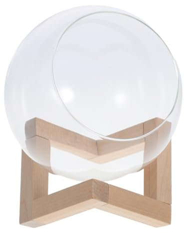 PAMINGONO Terrarium Vase for Flowers Air Plant Holder Round Glass Globe Bonsai Plant Stand