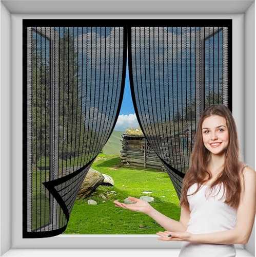 Maille Ultra Fine Moustiquaire 54 x 125 cm, Fermeture Automatique, Maille Ultra Fine, Moustiquaire Store Enroulable, pour Tout Type de Fenêtre, Noir