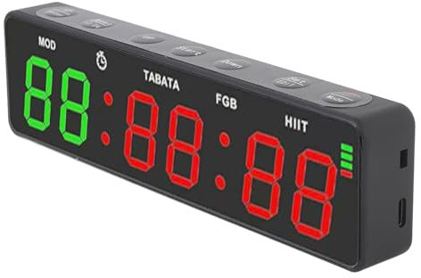 Tragbare Timer -Timeruhr, Trainingsintervall -Timer Magnetic Wiederaufladbares Digitales Fitnessstudio -Uhr mit Stoppuhr, Countdown/Up für Home Gym Garage Boxing