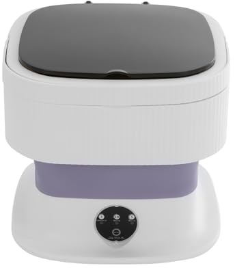 Machine à laver portable, mini machine à laver de camping, avec poignées de transport, pliable, petite machine à laver mobile pour sous-vêtements, sous-vêtements, chaussettes, vêtements de bébé 40 W