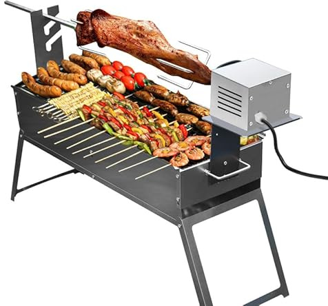 Repomanda Edelstahl Grillmotor für Drehspieß 25W aus Edelstahl 2.5r/min Rotisserie Roaster Grill Grillmotor Roast Motor für Braten Schweinefleisch, Fisch, Lamm, Huhn, Truthahn Verwendet Werden