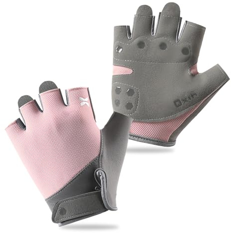 Fitness Handschuhe Damen,Trainingshandschuhe Damen Sporthandschuhe,Fahrradhandschuhe Herren Halbfinger Atmungsaktiv Rutschfestes StoßdämpfendeTrainings Handschuhe für Fitness,MTB,Klettern (Rosa, M)