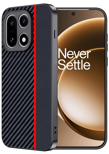 FDHYFGDY Hülle für OnePlus 15 Case – Wasserdicht und Stoßfest – Handyhülle aus Carbonfaser Kompatible OnePlus 15 5G Schutzhülle -Rot und Schwarz