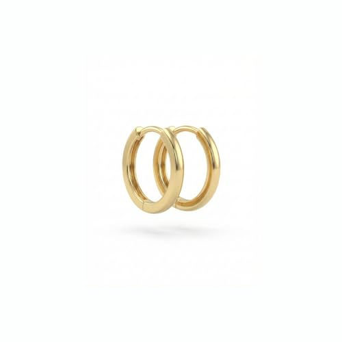 Suzan Gold® 375 Echtgold Creolen Damen mit klassisch glatter Oberfläche und zeitlosem Glanz – Luminex Classic elegante Goldohrringe hochwertig für Alltag und besondere Anlässe