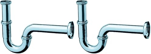 hansgrohe Siphon (Röhrensiphon für Waschbecken) chrom (Packung mit 2)