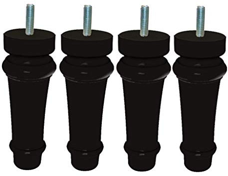 MARGOT 3700527864822 Royal LOUIS XVI Lot de 4 Pieds de lit Bois Noir Hauteur 15 cm