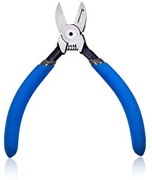 Speedwox Zange/Seitenschneider, aus Kunststoff und Karbonstahl, abgewinkelt, verwendbar zum Durchtrennen von Draht etc., hohe Hebelwirkung, mit Feder, blau