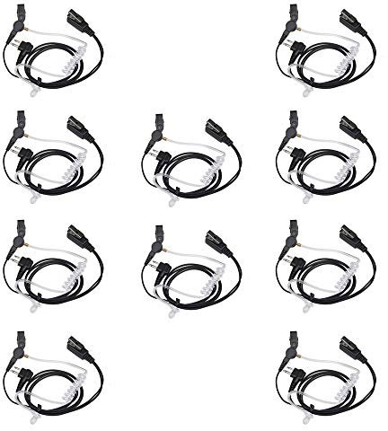 Caroo Advance Nippel Covert Akustische Tube Bodyguard FBI Ohr Stück Headset Mikrofon PTT für Motorola Walkie Talkie 2 Weg Radio 2 Pins CP200, CLS1410 Etc. (10 Stück