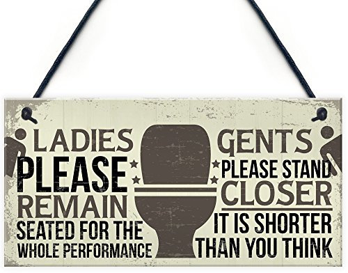 Red Ocean Bathroom Signs Toilet Door Wall Plaques Men Ladies Shabby Chic Home Decor Gift