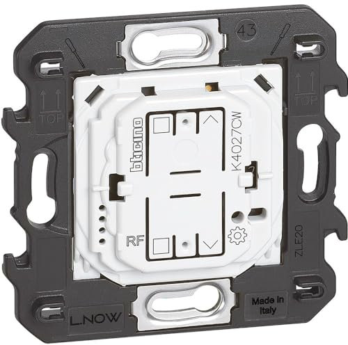 BTICINO Interruttore Tapparelle Wireless Living Now K4027CW, Interruttore WiFi con Batteria, Controllo da Remoto App Home+Control, Funziona con Alexa, Google Home, Apple Home, Automazioni, Smart Home
