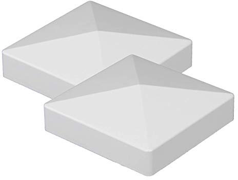 Pyramidenförmige Pfostenkappe, PVC, 12,7 x 12,7 cm, Weiß, 2 Stück