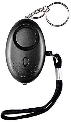 Alarme Personnelle d'urgence avec LED,Alarme de sécurité Porte-clés 130 DB Alarme Poche Panique Anti-agression d'auto-défense pour Les Femmes, Les Enfants, Les Personnes âgées(Noir)
