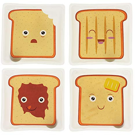 Handwärmer Taschenwärmer Sets wiederverwendbar, Wärmepad für kalte Tage und für unterwegs, Wärmeknickkissen mit tollen Motiven (4er-Set Kawaii Toasts)