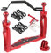 FEICHAO BQSZJ-4-R CNC - Soporte de buceo para fotografía de doble mano, compatible con GOPRO DJI/AKASO EK7000 4K y otras cámaras deportivas impermeables