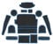 LFOTPP pour Fo-RD Fiesta St MK8 Tapis Anti-poussière Anti-dérapant pour Voiture Intérieur Porte, Tapis en Porte-gobelet, Coupe, Accoudoir, Stockage Boîte, Rangement, Accessoires de Voiture (Bleu)