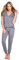 S& SENSIS Pyjama Femme Printemps/été en Coton. Fabriqué dans l'UE. (M, Gris Pois 2)