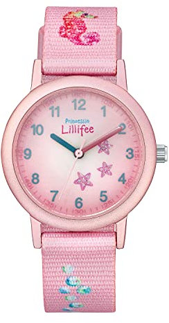 Prinzessin Lillifee Armbanduhr Mädchen Kinder Quarzuhr Analog, mit Textil Armband, 3 bar Wasserdicht, Kommt in Uhren Geschenk Box