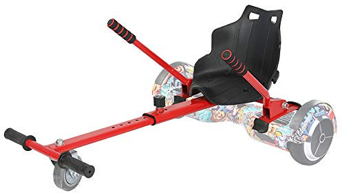 TGHY Hoverboard Sitz Verwandelt Ihr Hoverboard in EIN Go-Kart Verstellbaren Riemen und Rahmen Passend für 6,5 8,0 und 10 Hoverboard Kinder,Rot
