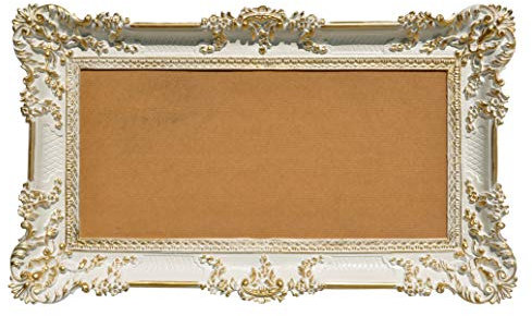 Bilderrahmen im Barock-Stil, Vintage-Stil, Shabby Chic, Foto-Poster, 96 x 56 cm, (Weiß/Gold)