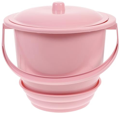HEMOTON Plastics Pot D' Urine Les Seaux D' Urine avec des Couvercles Poignées de Toilettes Portables Jug de pour Enfants Adultes Femmes Enceintes Rose
