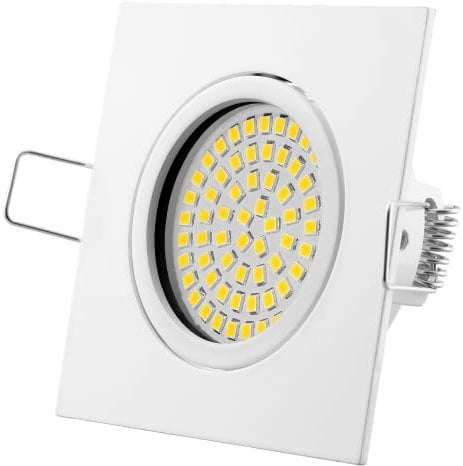Sweet Led - LED Einbaustrahler 230V dimmbar flach - Deckenspots 5W 420lm - Einbaustrahler dimmbar - LED Spots dimmbar schwenkbar | Eckig - Farbe: Weiß, warmweiß