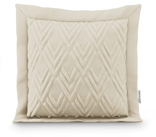 AmeliaHome Zierkissen Kissenbezug mit Füllung zweiseitig ultrasonic Steppung 45x45 cm Ophelia Creme