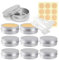 Lusdoly 10 Pièces Pots en Aluminium Argent 100ml - Ø83x24mm Pot Cosmétique Bougie Aluminium Vides Pots de Voyage Rondes pour Crème avec Mini Spatule et Étiquette