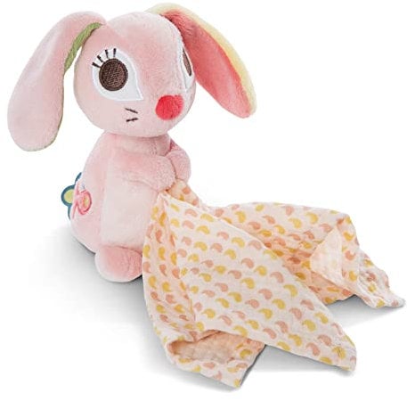 NICI Schmusetier 3D Hase Hopsali 13 cm mit Schmusetuch – Baby Kuscheltier mit Mulltuch ab 0+ Monaten – Weiches Plüschtier/Schmusetuch für Mädchen & Jungen, 48039
