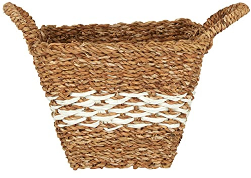 Premier Housewares Copper Finish Cross Design Wire Basket/Tapered Gift Basket/Woven Picnic Basket/Wicker Baskets For Hampers/Hamper Basket Dimensions W14 x D25 x H32cm.