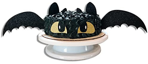Tortendeko Drachen Cake topper Geburtstag Dragon Kuchen Deko Geburtstag Drachen Kuchen Toppers Schwarze Muffin Deko Torte Happy Birthday Kindergeburtstag Deko 2 stück