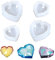 Weenkeey 4 moldes de resina de corazón de diamante llavero de corazón molde de silicona 3D molde de silicona de corazón molde de fundición de joyería de corazón molde epoxi para manualidades