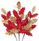 3 pcs Groß Weihnachten Picks Glitzer 63cm mit Lange biegbare Stiele, Weihnachten Blätter Stechpalme, Glitter Weihnachtsbaum Blätter Ornament Rot für Kranz Girlande Weihnachtsbaum Neujahr Ornamente