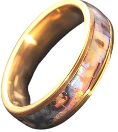 b behover. Vergoldeter Ring mit Perlmutt für Herren Gold