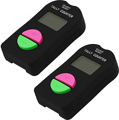 TopHomer - Lot de 2 compteurs électroniques à clicker - Compteur manuel numérique avec cordon - Pour golf, football, natation, course, saut à la corde - Noir - 6,3 x 3,4 x 1,5 cm
