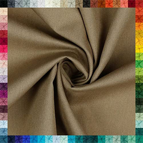 VmG-Store 2m Baumwollstoff Uni 100% Baumwolle Oeko-Tex KEINE Meterware über 70 Farben zur Auswahl (038 I Taupe)