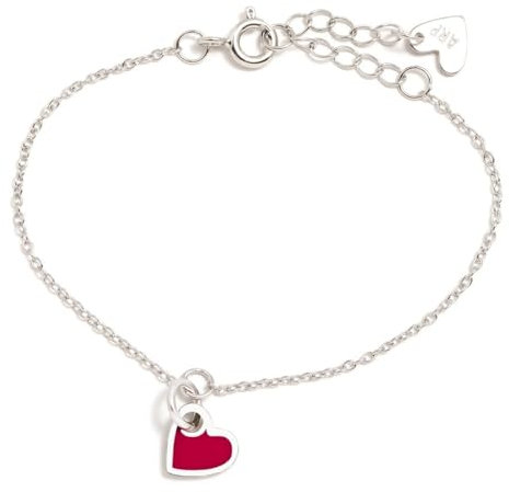 Agatha Ruiz de la Prada Armband 925m Silber Nacara Law 14cm. Rotes Herz emaillierter Anhänger