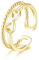 Cangall Silber Damen Ringe, 925 Sterling Silber Offen Verstellbar Doppelringe, Schlicht Verstellbar Ringe Gold Unendlichkeit Fingerringe Vorsteckringe, Stapelbar Offene Knuckle Ringe Gold für Frauen