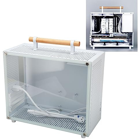 Micro ATX PC Case, MATX Case 15.5L USB 3.0 Type C Interface Clear Side Panel, Mini PC Case for Office Gaming, Gaming Computer Case, Ventilated Airflow Design, ATX Power Supported