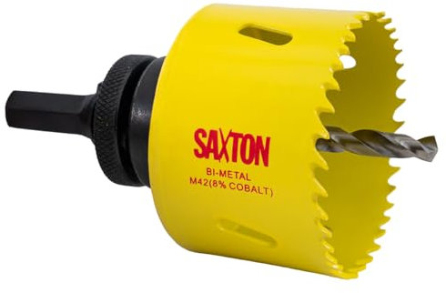 Saxton HSS Hole Saw Cutter M42 Bi-Metal 8% Cobalt Heavy Duty + Arbor (14mm – 230mm) (64mm + Arbor)
