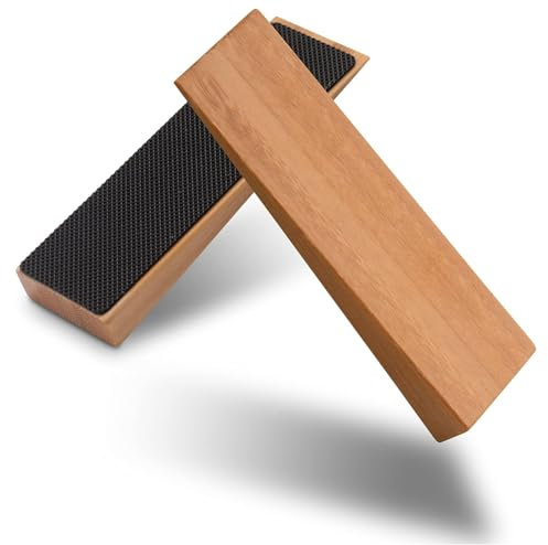 SSKHE Wooden Door Stop,2 PCS Doorstops Wedge Non Slip Fixed Door Stopper Base with Rubber for All Types of Doors