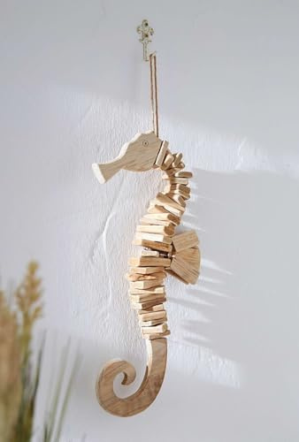 Dekoleidenschaft Dekohänger Seepferdchen aus Treibholz, 45 cm hoch, Hängedeko, Türdeko, Wanddeko, Fensterdeko