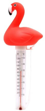 Guangcailun Thermomètre à Eau en Forme de Flamant Rose, Indispensable pour Les étangs à Poissons et Les Bains à remous, thermomètre de Piscine Flottant en ABS, thermomètres pour spas, 1