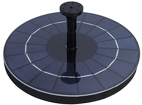 Leapiture Fontaine à Eau Solaire Fontaine Murale Solaire Fontaine Solaire à Plusieurs Niveaux 7,4 V Fontaine Flottante Ronde Kit de Pompe de Fontaine Solaire pour étang Jardin Parcs Poissons