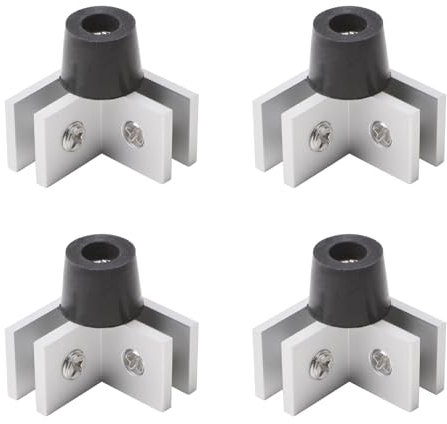 INCREWAY Windschutz mit 4 Ecken mit Gummifüßen, Aluminium-Hartglas-Anschluss-Set für Gas-Feuerstellen im Freien