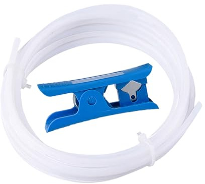 QitinDasen 5 Meter 3D Drucker PTFE Teflonschlauch mit Schlauchschneider, AD 4.0 mm/ID 2.0 mm, 3D Drucker PTFE Teflonrohr, für 1.75 mm Filament 3D Drucker
