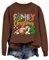 Herbst-Sweatshirts für Damen, Weihnachten, lässig, fröhlich, leicht, langärmelig, Bluse, Tops für Teenager-Mädchen, Winterkleidung Kuschelshirt Damen Langarm (B-Brown, S)