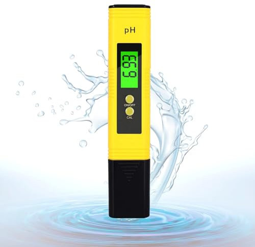 PH Messgerät, PH Wert Messgerät, PH Meter mit LCD Anzeige, PH Tester Tragbarer für Wasser Pool Aquarium Trinkwasser pH Meter Hohe Genauigkeit, 0.00-14.00 Messbereich