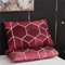 Freyamy 2 Stück Kissenbezug 40x80cm Rot Geometrisch Kariert Marmor Muster Kopfkissenbezug mit Reißverschluss Microfaser Kissenhülle