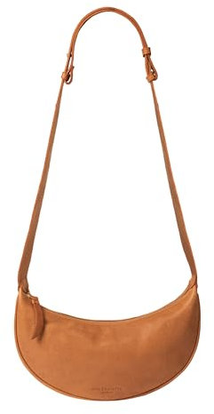 HOLZRICHTER Berlin Croissant Bag No 2 - Premium Leder Crossbody Tasche - Glattleder, Farbe: Camel