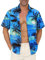 Gavliuu Hawaii Hemd Männer, Herren Hawaiihemd Casual Freizeit Blumen Kurzarmhemd